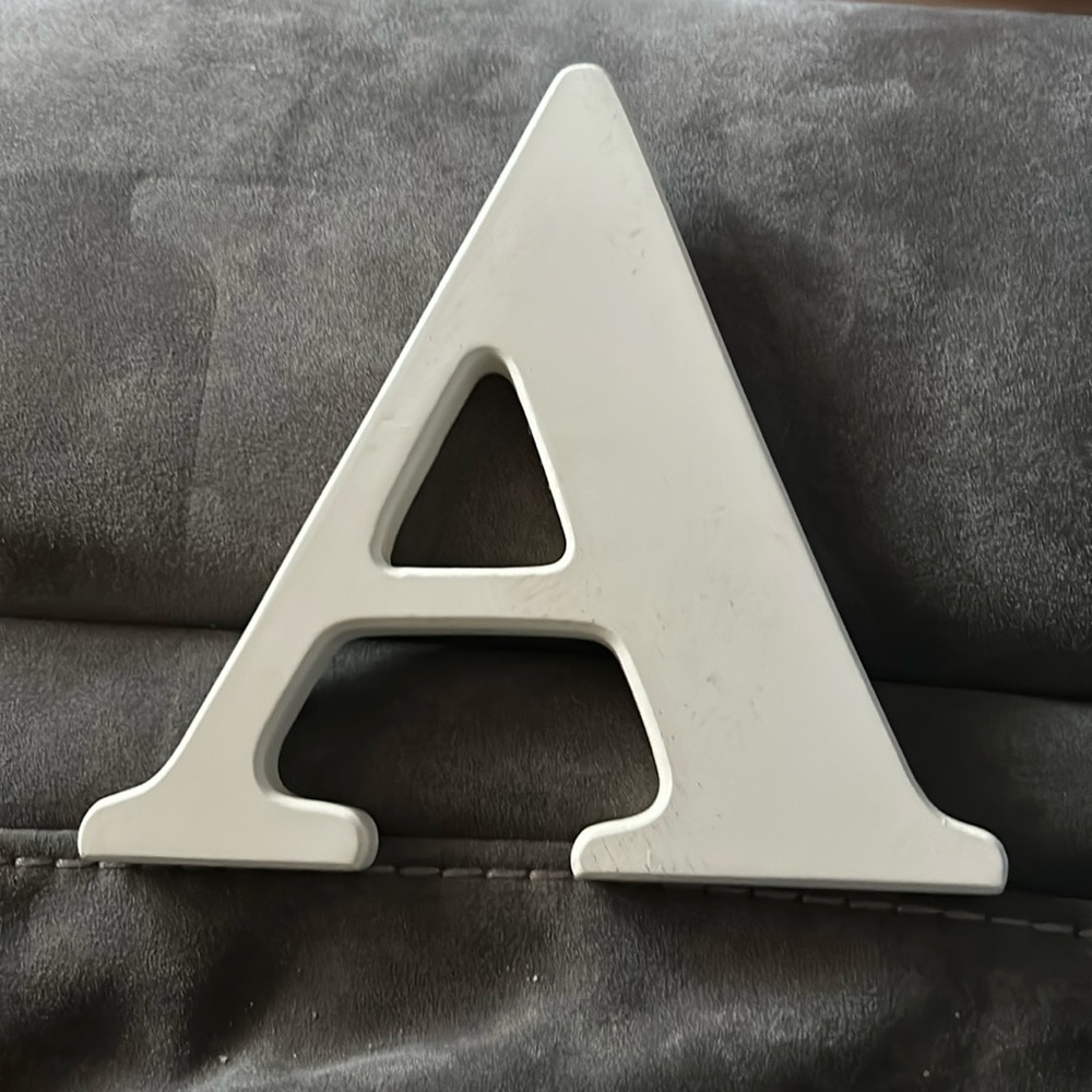 Wall hanging white letter A